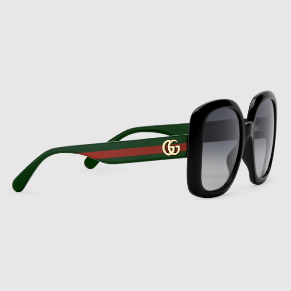 عینک آفتابی گوچی مدل SQUARE SUNGLASSES WITH WEB